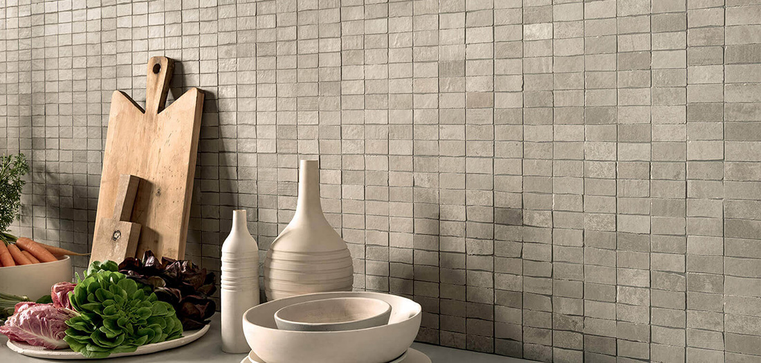 Entropia Dom Ceramiche - Gres a mosaico bianco effetto cemento 30x30